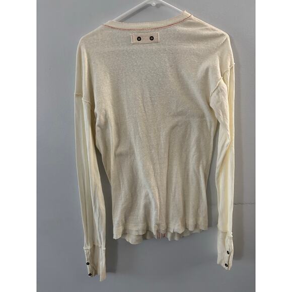 Free People We the Free Womens Button Up Top Medium Cream Boho Neutral - Picture 5 of 6